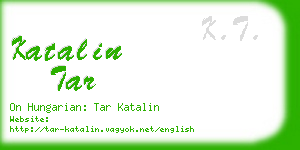 katalin tar business card